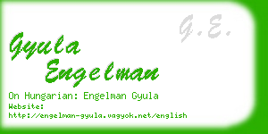 gyula engelman business card